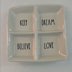 Rae Dunn White Ceramic Divided Dish